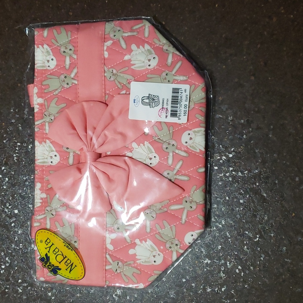 NaRaYa Pink Bunny Quilted Ribbon Handbag